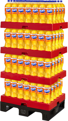 Zoom bild av Fanta 2L 140 flaskor exponering halv pall NP