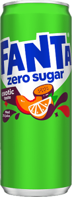 Fanta Zero Exotic 33cl burk sockerfri tropisk läsk 20-pack