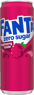 Zoom bild av Fanta Zero Hallon 33cl burk sockerfri hallonläsk 20-pack