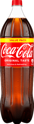 Zoom bild av Coca-Cola 2L flaska klassisk cola