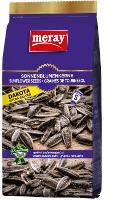 Meray Solrosfrö Extra Salt 250g – rostade och extra saltade solrosfrön i 14-pack.