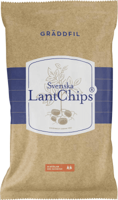 Zoom bild av Svenska Lantchips Gräddfil 200g – chips i 10-pack.