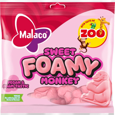 Zoom bild av Malaco Foamy Monkey Sweet 115g skumgodis fruktgodis
