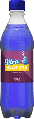 Zoom bild av Vira Blåtira Orginal 50cl PET-flaska med blå kolsyrad dryck och Vasa Bryggeri-etikett