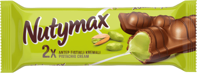 Zoom bild av Nutymax Pistachio Cream 44g – chokladbar med pistagekräm i 16-pack