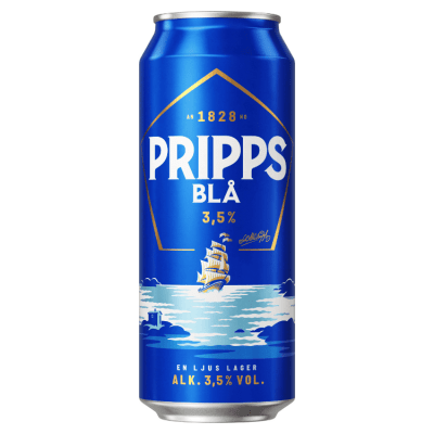 Zoom bild av Pripps Blå 3,5% 50cl – svensk folköl i 24-pack.