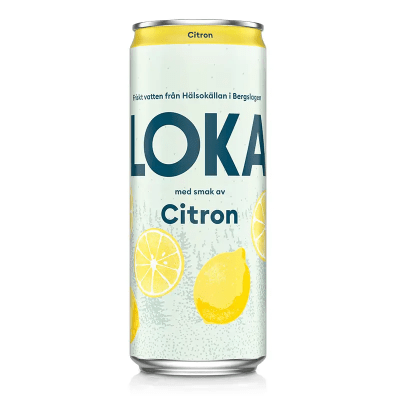 Zoom bild av Loka Citron 33cl burk – kolsyrat mineralvatten i 20-pack för återförsäljare