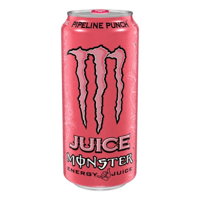 Zoom bild av Rosa burk av Monster Juice Pipeline Punch 500ml med Monster-logotypen och texten Pipeline Punch på framsidan