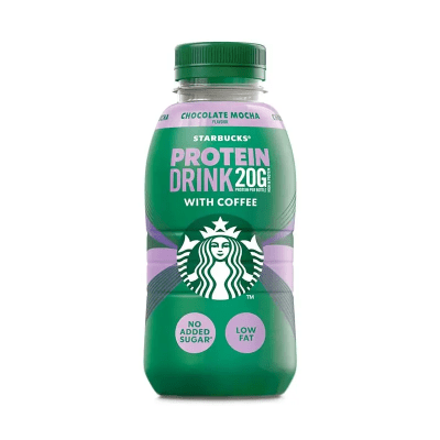 Starbucks Protein Choco Mocha 33cl – proteindryck med choklad och kaffe i 8-pack.