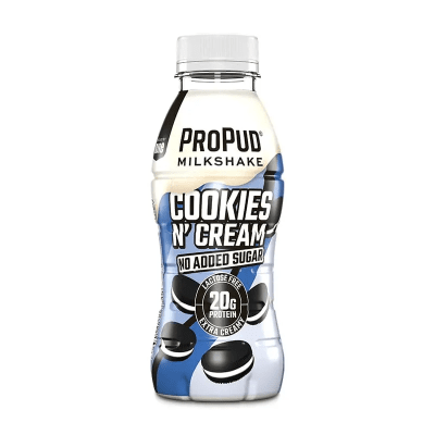 Zoom bild av Propud Milkshake Cookies & Cream 330ml – proteinshake med cookies-smak i 8-pack.