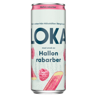 Loka Hallon Rabarber 33cl smaksatt mineralvatten 20-pack