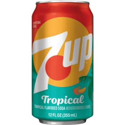 Zoom bild av 7UP Tropical 12x355 ml – tropisk citron-lime dryck med mango & persika