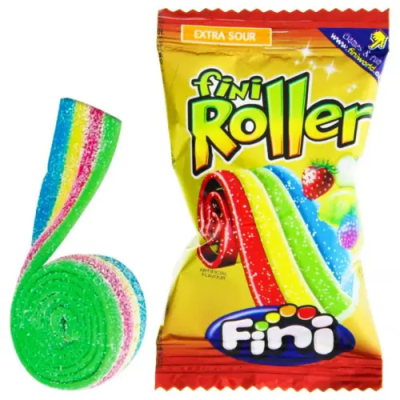Zoom bild av Fini Roller Rainbow fruktgodis regnbågsrullar 18-pack