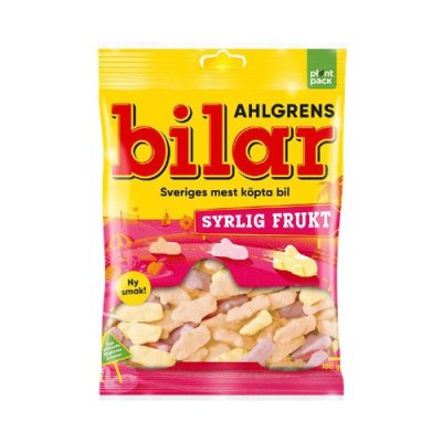 Ahlgrens Bilar Syrlig Frukt 42x100 g förpackning