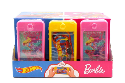 Barbie & Hot Wheels Water Game 3g – vattenleksak med godis i 24-pack.