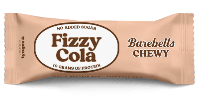 Barebells Chewy Fizzy Cola 40g – Proteinbar med colasmak och vit chokladöverdrag