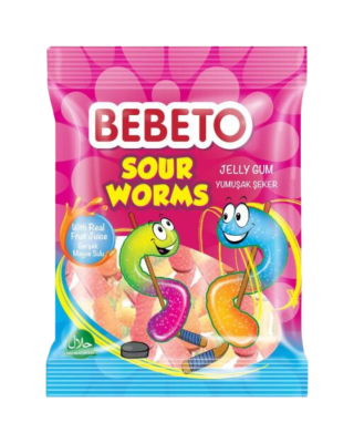 Bebeto Sour Worms 12x80g