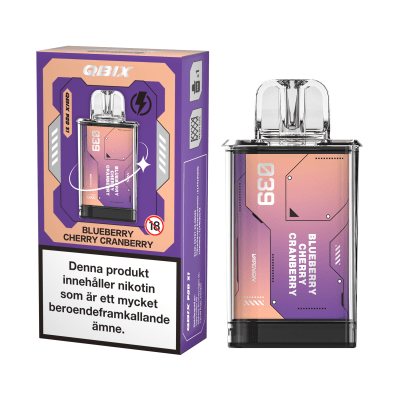 QBIX Blueberry Cherry Cranberry 14mg – förfylld pod med blåbär, körsbär och tranbär, kompatibel med QBIX podsystem.