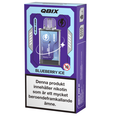 Zoom bild av QBIX Blueberry Ice 14mg – förfylld pod med söt blåbär och kylande menthol, kompatibel med QBIX podsystem.
