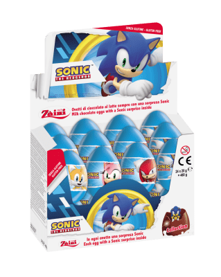 Zoom bild av Chokladägg Sonic Zaini 24x20g