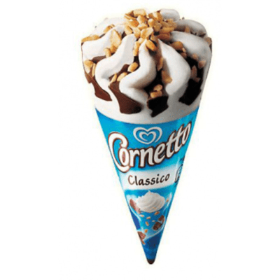 Cornetto Classico 125 ml – vaniljglass i rån med choklad och hasselnötter