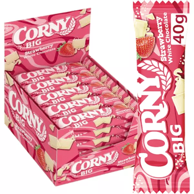 Corny Big Strawberry White Choco 24x40g