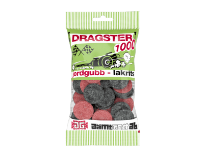Zoom bild av Dragster 1000 Jordgubb/Lakrits 25x65g