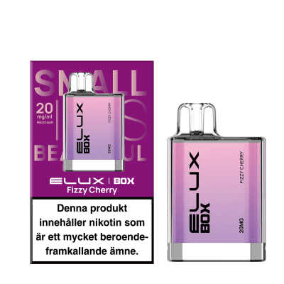 Elux Box Fizzy Cherry 20mg – engångsvape med söt och fizzy körsbärssmak, kompakt och användningsklar.