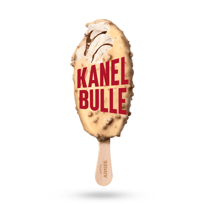 Farbror Arne Kanelbulle 90 ml – vaniljglass med smak av kanelbulle, doppad i vit choklad och kanelkrisp