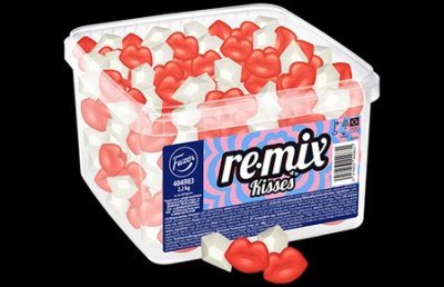 Fazer Remix Kisses 2,2 kg – Fruktgodis med hallon- och persikosmak