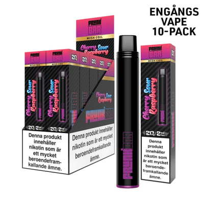 Frunk Bar Mesh Cherry Sour Raspberry – engångsvape med körsbär och syrligt hallon, 20 mg nikotinsalt, 10-pack