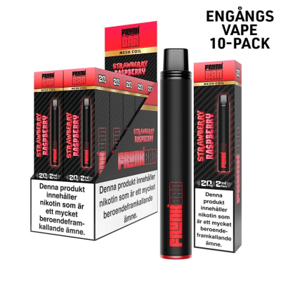 Frunk Bar Mesh Strawberry Raspberry – engångsvape med smak av jordgubb och hallon, 20 mg nikotinsalt, 10-pack