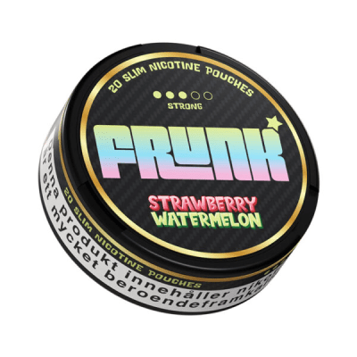 Frunk Slim Strawberry Watermelon – tobaksfria nikotinpåsar med jordgubb och vattenmelon i 10-pack.