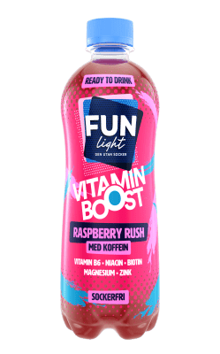 Zoom bild av Fun Light Raspberry Rush – Hallonsaft utan socker 50cl, 6-pack