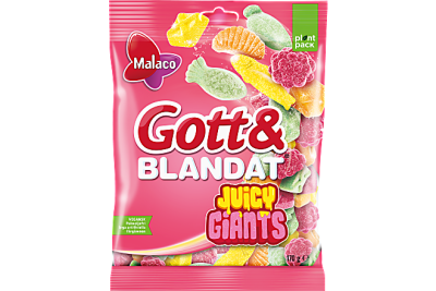 Gott & Blandat Juicy Giants Sour – stora syrliga gelébitar, 27-pack à 130g