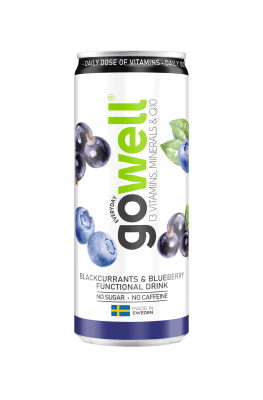 Zoom bild av Gowell Svarta Vinbär/Blåbär – Bärläsk i 33cl burk, 24-pack