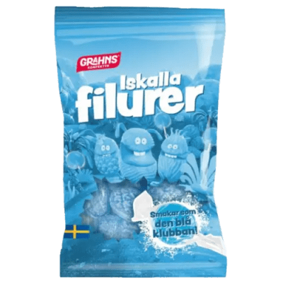 Grahns Iskalla Filurer 20x70g – kylande fruktgodis för kiosker och butiker