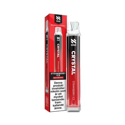 N One Crystal Cube Strawberry Ice 20mg – disposable vape med jordgubb och mentol.