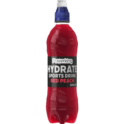 Powerking Hydrate Red Peach 50cl funktionsdryck elektrolyter persika flaska