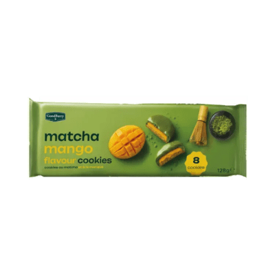 Goodburry Matcha Mango Cookies 128g kakor med matcha och mango 24-pack