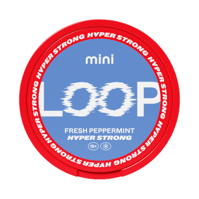 Zoom bild av LOOP Fresh Peppermint Mini Hyper – tobaksfria nikotinpåsar med extra kylande pepparmyntssmak i mini-format.