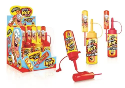 Johny Bee Hot Dog – Godisleksak med gelégodis, 80g i 12-pack
