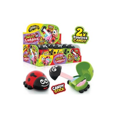 Johny Bee Sweet Ladybird 12x10g – Nyckelpigeformad godisbehållare med söta godisbitar