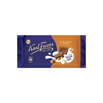 Karl Fazer Salty Toffee Crunch 145g – Len mjölkchoklad med krispig karamell och havssalt