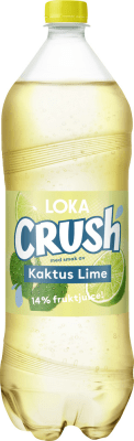 Loka Crush Kaktus Lime 140cl – kolsyrat mineralvatten med kaktus- och limesmak i 8-pack.