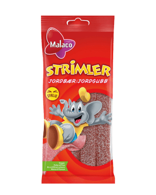 Zoom bild av Malaco Strimler Strawberry 30x80g