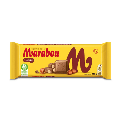 Marabou Helnöt 160g chokladkaka med hasselnötter i 13-pack för kiosker och butiker