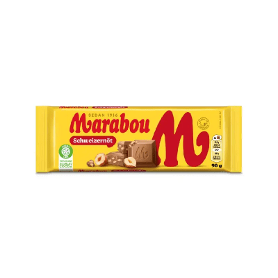 Zoom bild av Marabou Schweizernöt 90g – mjölkchoklad med rostade hasselnötter, 24-pack.