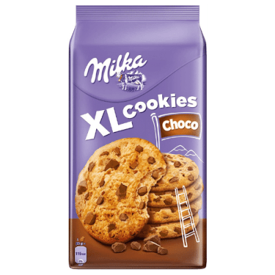 Milka XL Choco Cookies 184g cookies med mjölkchoklad