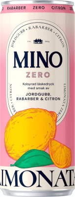 Mino Jordgubb Rabarber Citron 33cl – fruktig dryck i 12-pack.